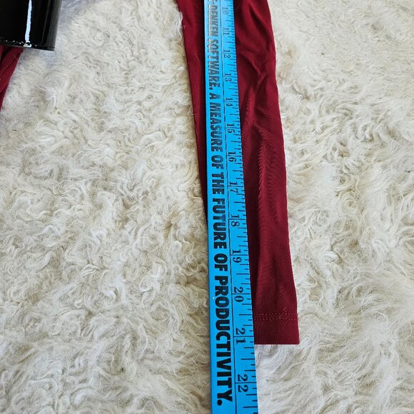 Bebe Women's Burgundy Bodycon Rachel Deep Leather Belted Dress XS - Picture 6 of 12